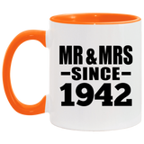 82nd Anniversary Mr & Mrs Since 1942 - 11oz Accent Mug Orange