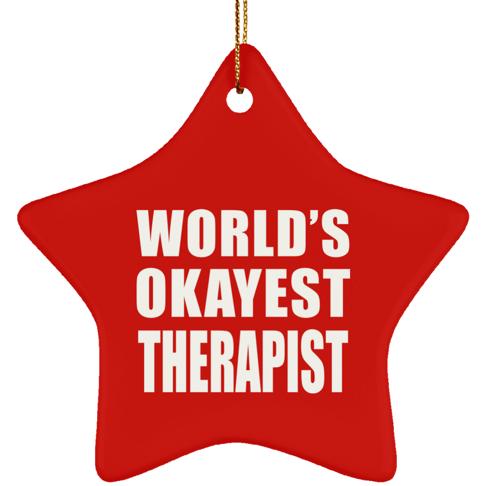 World's Okayest Therapist - Star Ornament