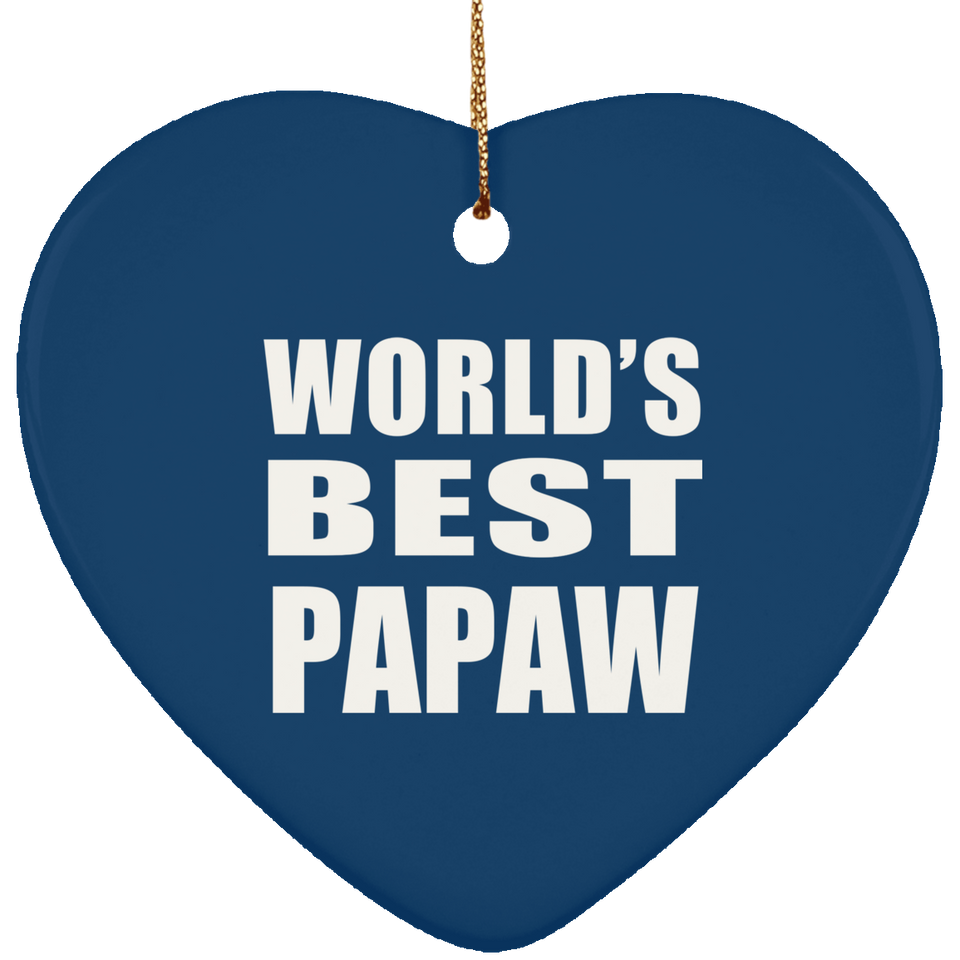 World's Best Papaw - Heart Ornament