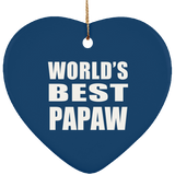 World's Best Papaw - Heart Ornament