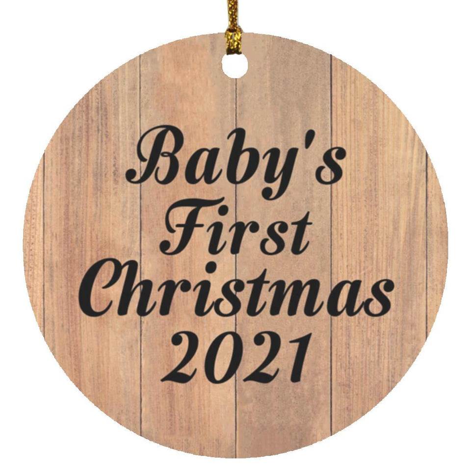 Baby's First Christmas 2021 - Circle Ornament C