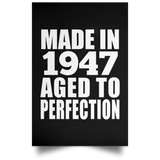 77th Birthday Made In 1947 Aged to Perfection - Poster Portrait