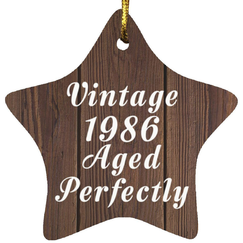 38th Birthday Vintage 1986 Aged Perfectly - Star Ornament D