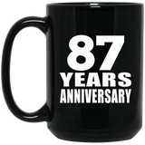 87th Anniversary 87 Years - 15 Oz Coffee Mug Black