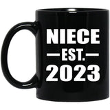 Niece Established EST. 2023 - 11oz Coffee Mug Black