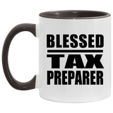 Blessed Tax Preparer - 11oz Accent Mug Black