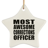 Most Awesome Corrections Officer - Star Ornament