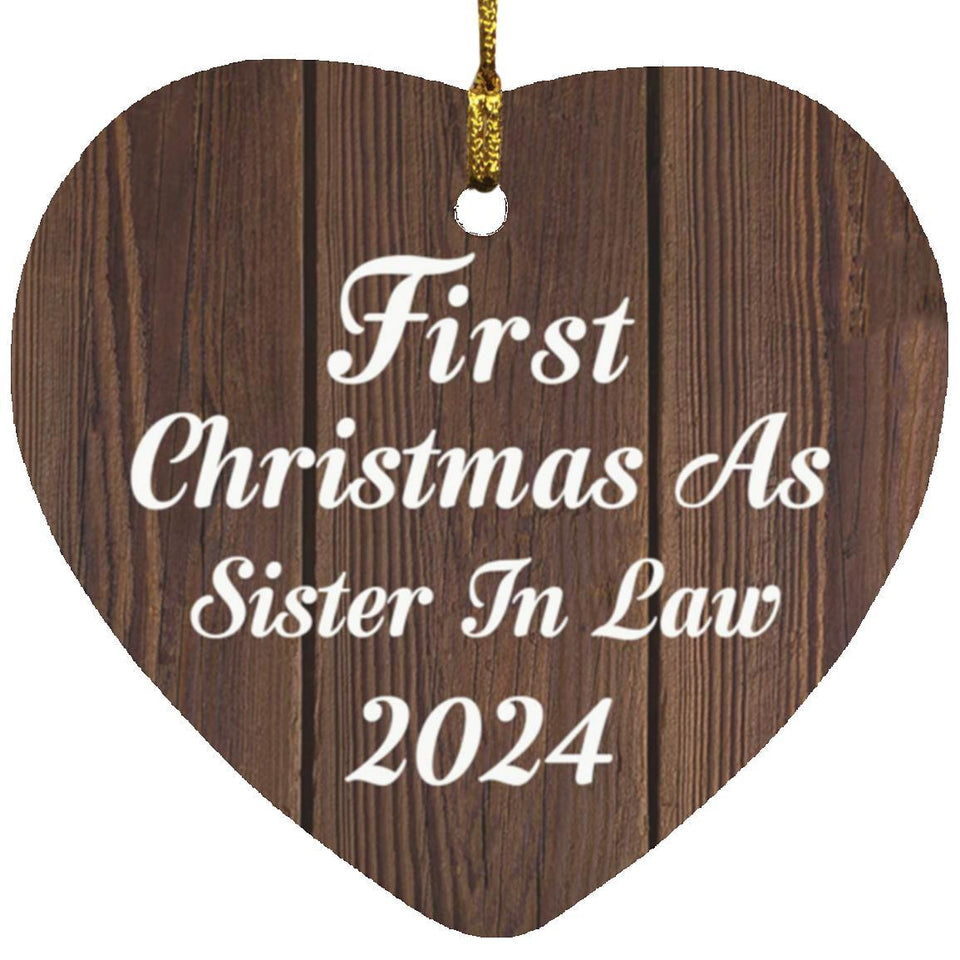 First Christmas As Sister In Law 2024 - Heart Ornament D