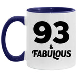 93rd Birthday 93 & Fabulous - 11oz Accent Mug Purple