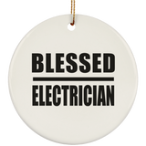 Blessed Electrician - Circle Ornament