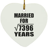 86th Anniversary Married For Square Root of 7396 Years - Heart Ornament