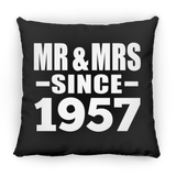 67th Anniversary Mr & Mrs Since 1957 - Throw Pillow Black