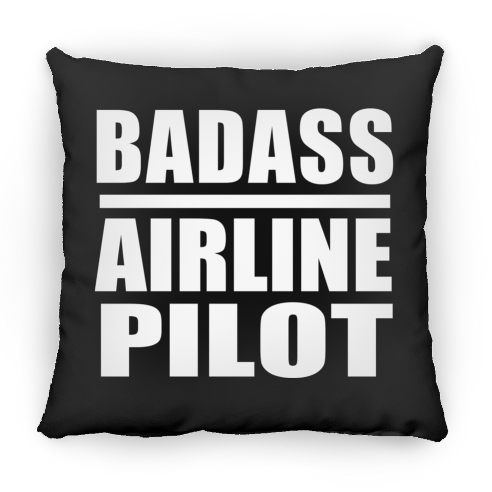 Badass Airline Pilot - Throw Pillow Black