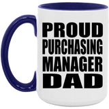 Proud Purchasing Manager Dad - 15oz Accent Mug Purple