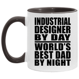 Industrial Designer By Day World's Best Dad By Night - 11oz Accent Mug Black