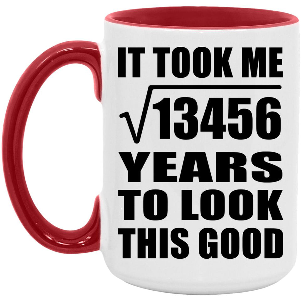 116th Birthday Took Square Root of 13456 Years To Look Good - 15oz Accent Mug Red