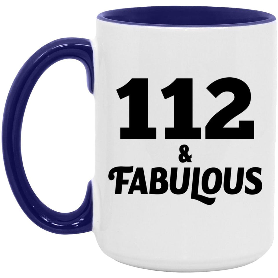 112th Birthday 112 & Fabulous - 15oz Accent Mug Purple