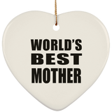 World's Best Mother - Heart Ornament