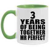 3rd Anniversary 3 Years Of Being Mr Perfect - 11oz Accent Mug Green