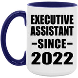 Executive Assistant Since 2022 - 15oz Accent Mug Purple