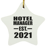 Hotel Manager Established EST. 2021 - Star Ornament