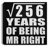 16th Anniversary Square Root of 256 Years of Being Mr Right - Canvas Square