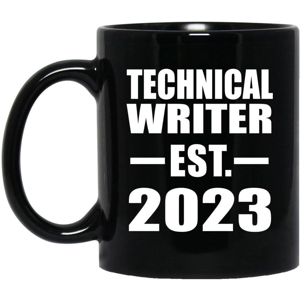 Technical Writer Established EST. 2023 - 11oz Coffee Mug Black