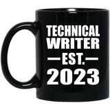 Technical Writer Established EST. 2023 - 11oz Coffee Mug Black