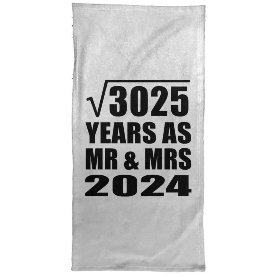 55th Anniversary Square Root of 3025 Years As Mr & Mrs 2024 - Hand Towel