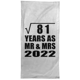 9th Anniversary Square Root of 81 Years As Mr & Mrs 2022 - Hand Towel