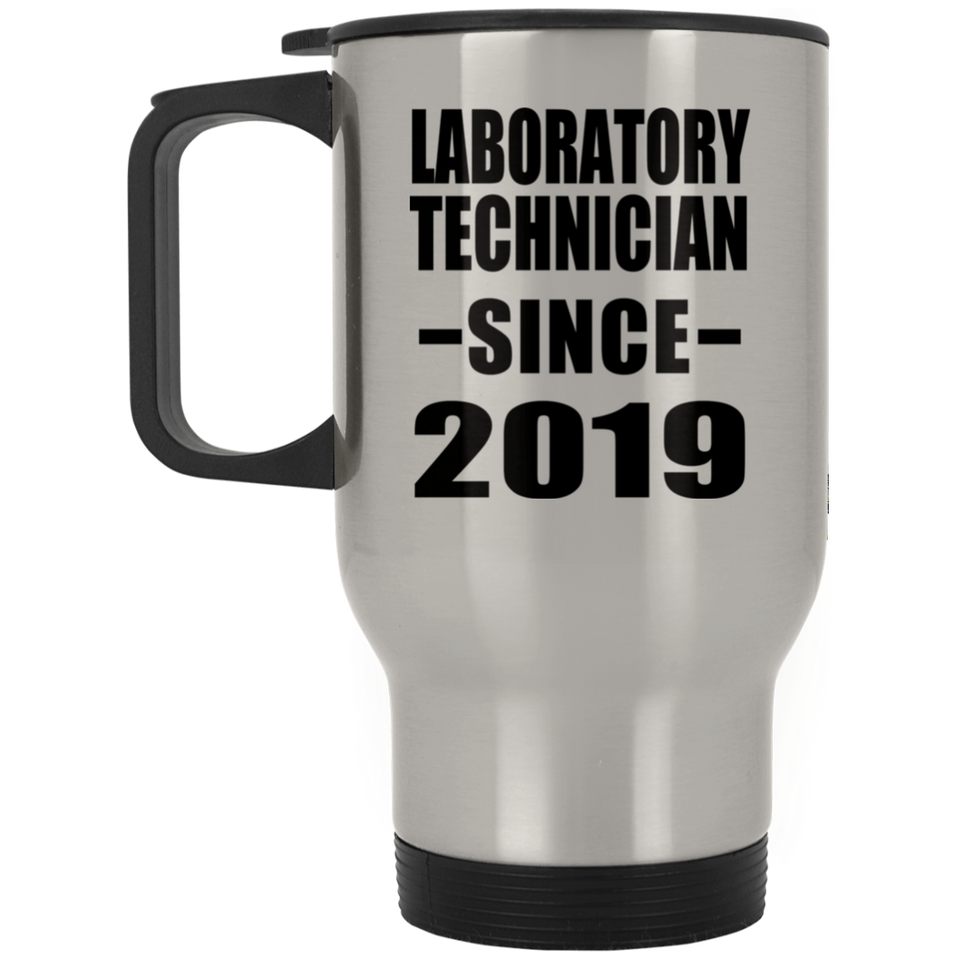Laboratory Technician Since 2019 - Silver Travel Mug