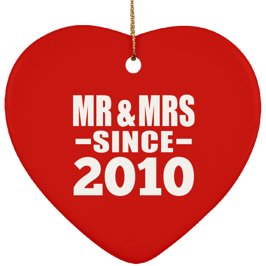 14th Anniversary Mr & Mrs Since 2010 - Heart Ornament