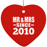 14th Anniversary Mr & Mrs Since 2010 - Heart Ornament