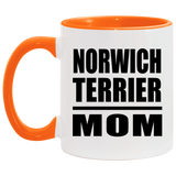 Norwich Terrier Mom - 11oz Accent Mug Orange