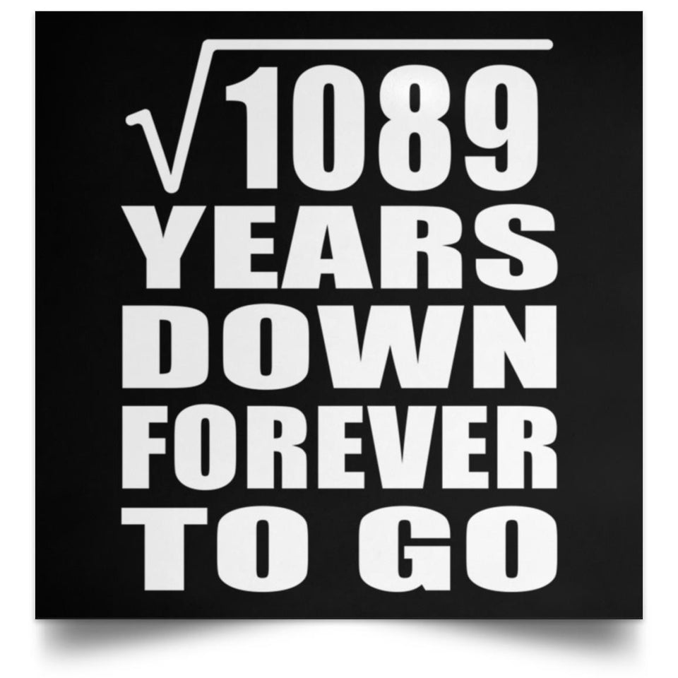33rd Anniversary Square Root of 1089 Years Down Forever To Go - Poster Square