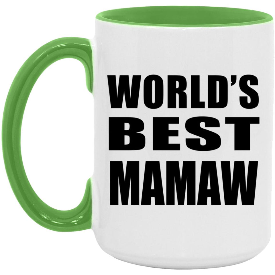 World's Best Mamaw - 15oz Accent Mug Green