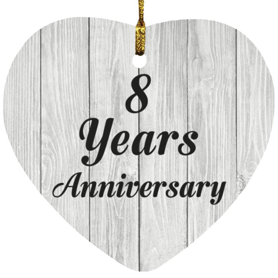 8th Anniversary 8 Years Anniversary - Heart Ornament F