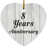 8th Anniversary 8 Years Anniversary - Heart Ornament F