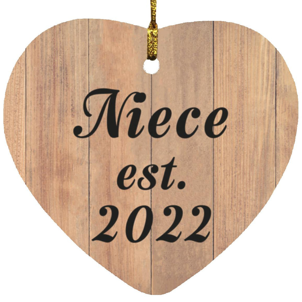 Niece Established EST. 2022 - Heart Ornament C