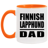 Finnish Lapphund Dad - 11oz Accent Mug Orange