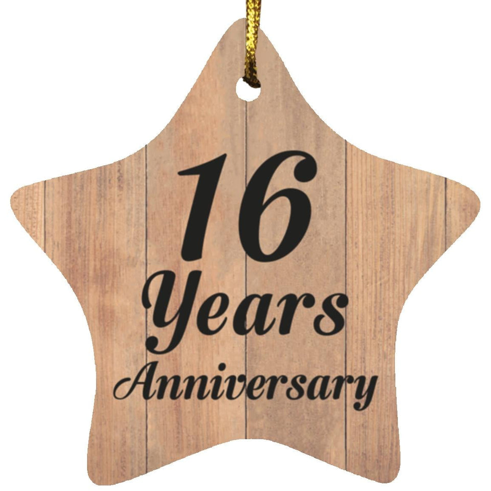 16th Anniversary 16 Years Anniversary - Star Ornament C
