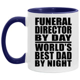 Funeral Director By Day World's Best Dad By Night - 11oz Accent Mug Purple