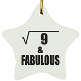 3rd Birthday Square Root of 9 & Fabulous - Star Ornament
