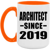 Architect Since 2019 - 15oz Accent Mug Orange