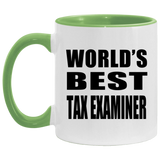 World's Best Tax Examiner - 11oz Accent Mug Green