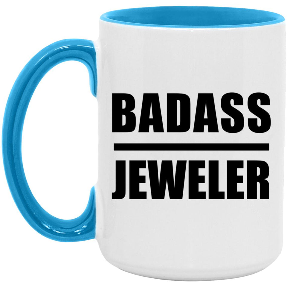Badass Jeweler - 15oz Accent Mug Blue