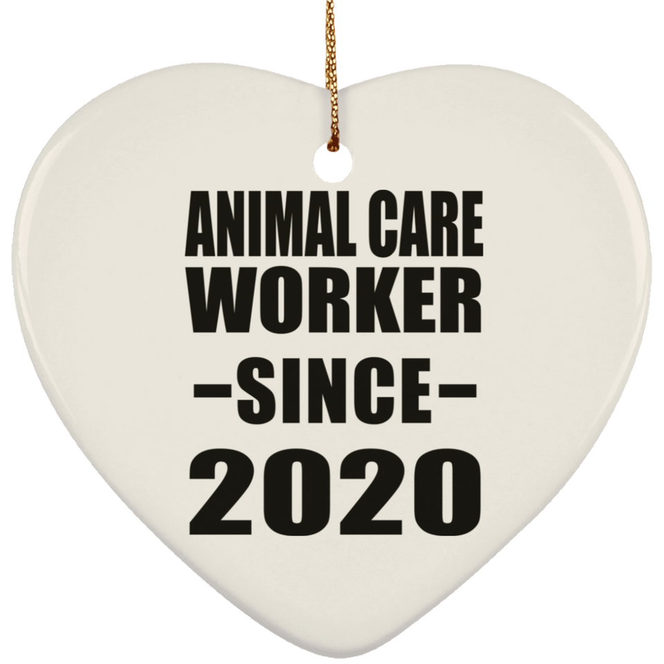 Animal Care Worker Since 2020 - Heart Ornament