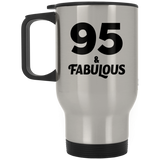 95th Birthday 95 & Fabulous - Silver Travel Mug