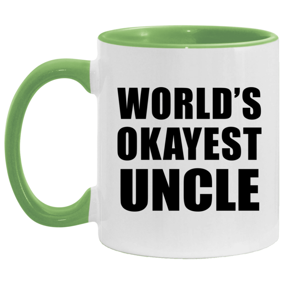 World's Okayest Uncle - 11oz Accent Mug Green
