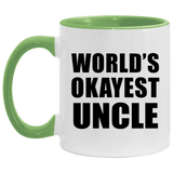 World's Okayest Uncle - 11oz Accent Mug Green